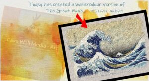 watercolour image the great wave by inqsy
